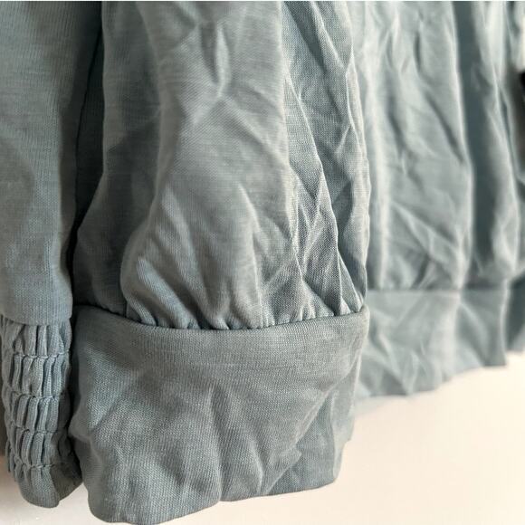 NWT Lucky Brand Sandwash Short Sleeve Wrap Top, Mineral Blue, Women’s Large - Picture 10 of 12